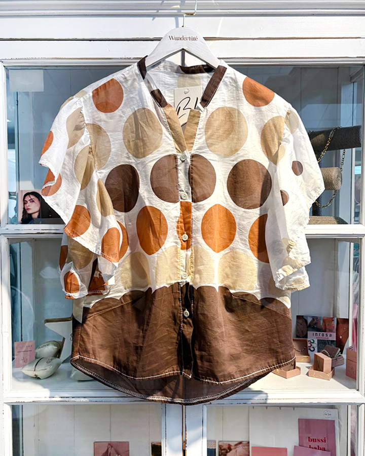 luftige sommerbluse mit big dots - die kleine Wundertüte