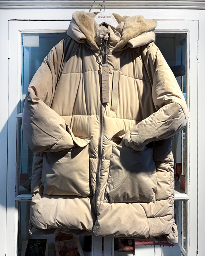 schöner Steppmantel mit Fellkapuze - die kleine Wundertüte