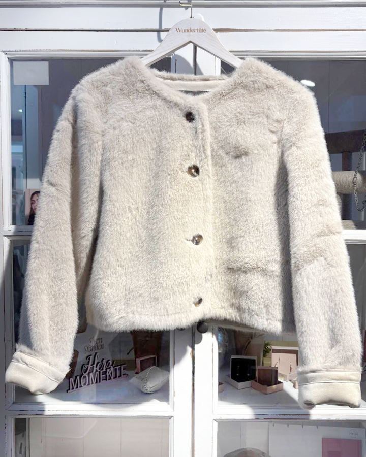 Pullover in rosa-creme-Tönen pinkfarbener Schal - die kleine Wundertüte