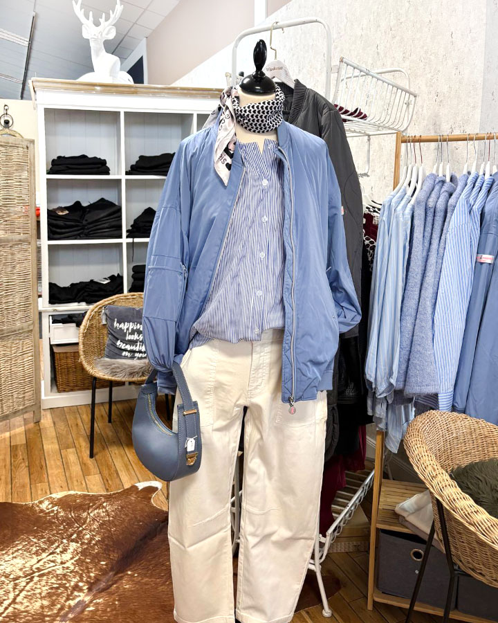 blaue Jacke und Streifenbluse - die kleine Wundertüte