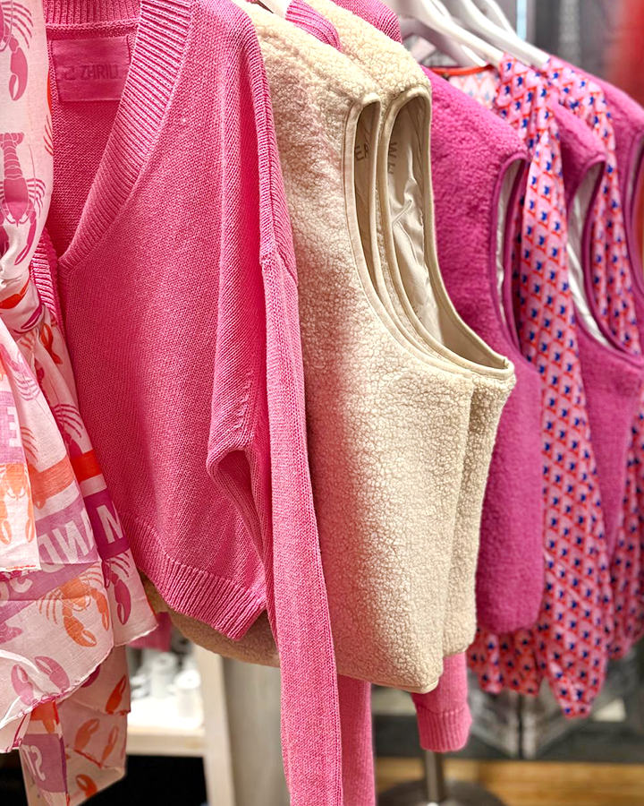 Strick Rosa und pink cremefarbene Teddyweste - die kleine Wundertüte