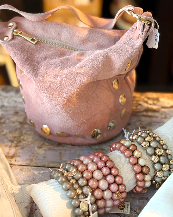 Schmuck und Tasche in rosetönen - die kleine Wundertüte